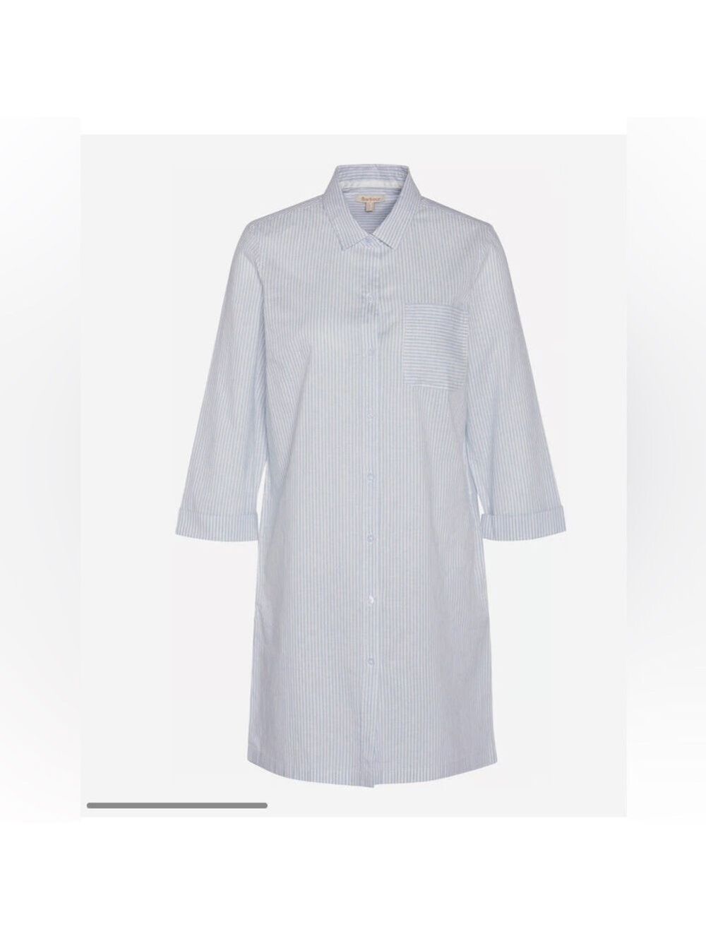 Barbour SeaGlow Light Blue Long Sleeve Dress Chambray linen blend